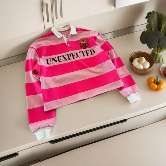 American Harajuku Fashion Hip-hop Striped Pretty Girl Shirt Letter Printed Polo Shirt Y2k Retro Men's Long Sleeved T-shirt