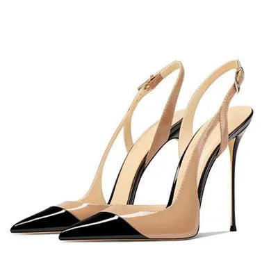 Elegant Pointed Toe Narrow Band Buckle Pumps for Women