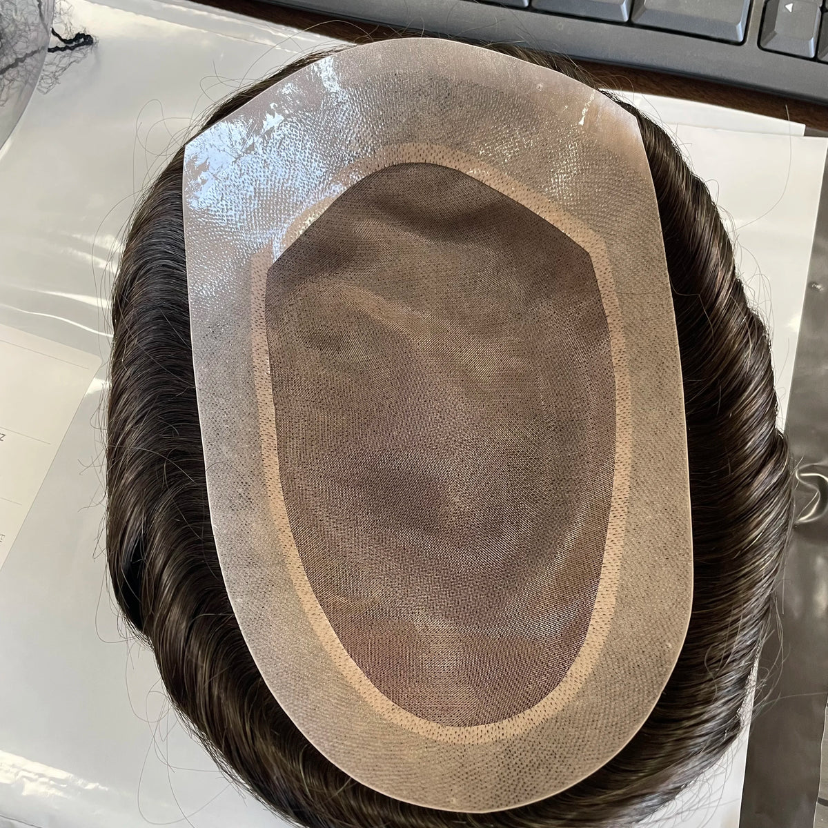 Curly Human Hair Toupee With Natural Hairline for Women