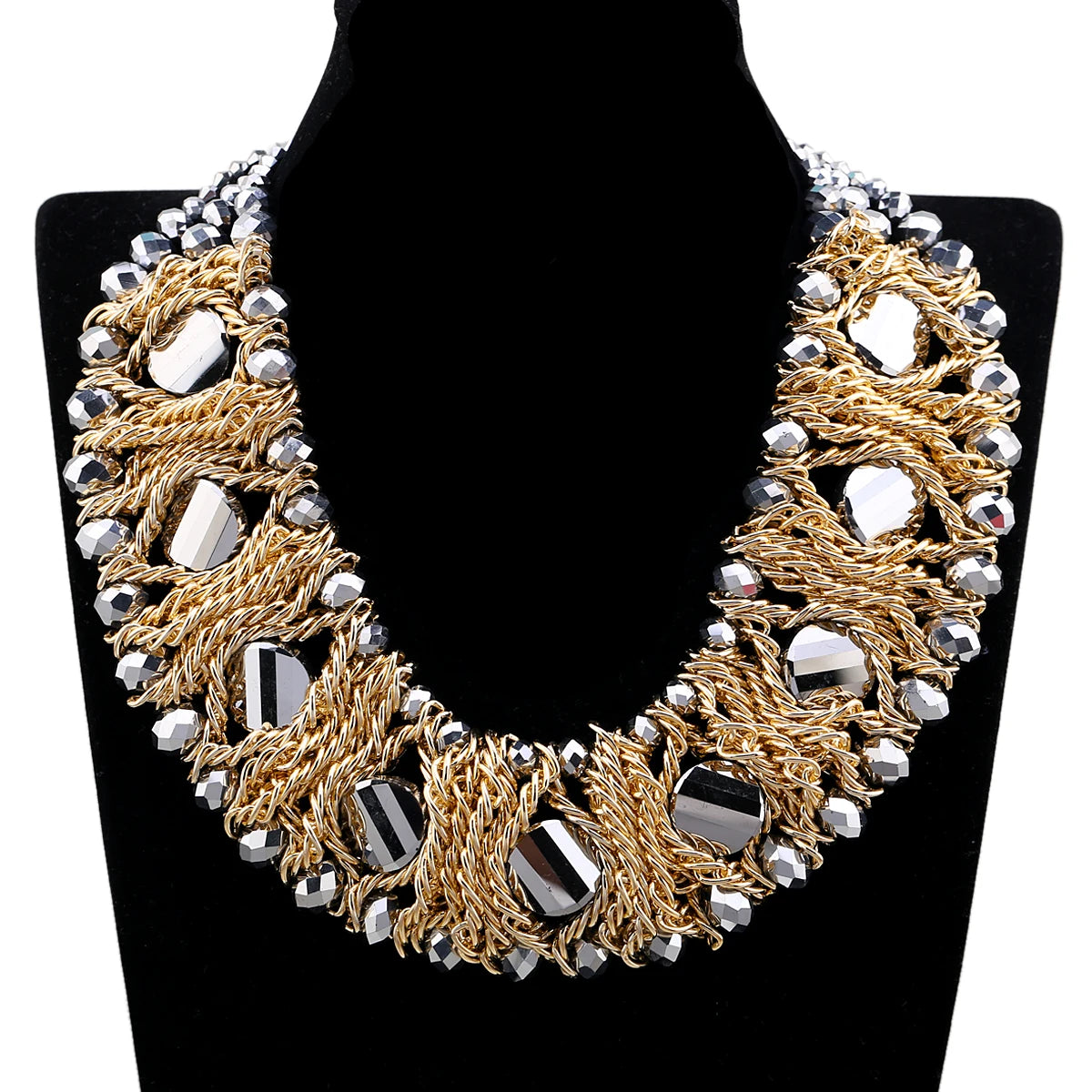 Beaded Crystal Statement Elastic Bracelet for Women