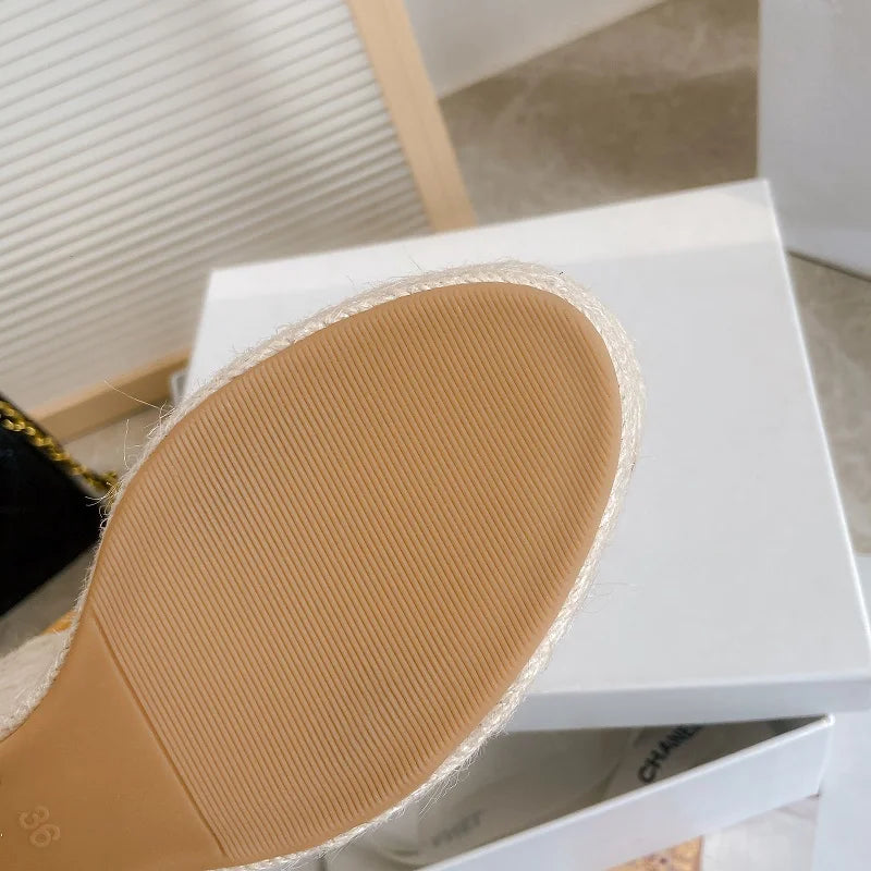 Elegant Apricot Suede Wedge Platform Sandals for Women