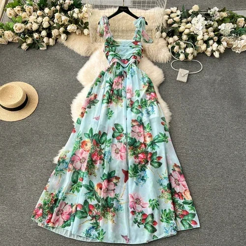 Elegant Floral Off Shoulder A Line Dress for Women
