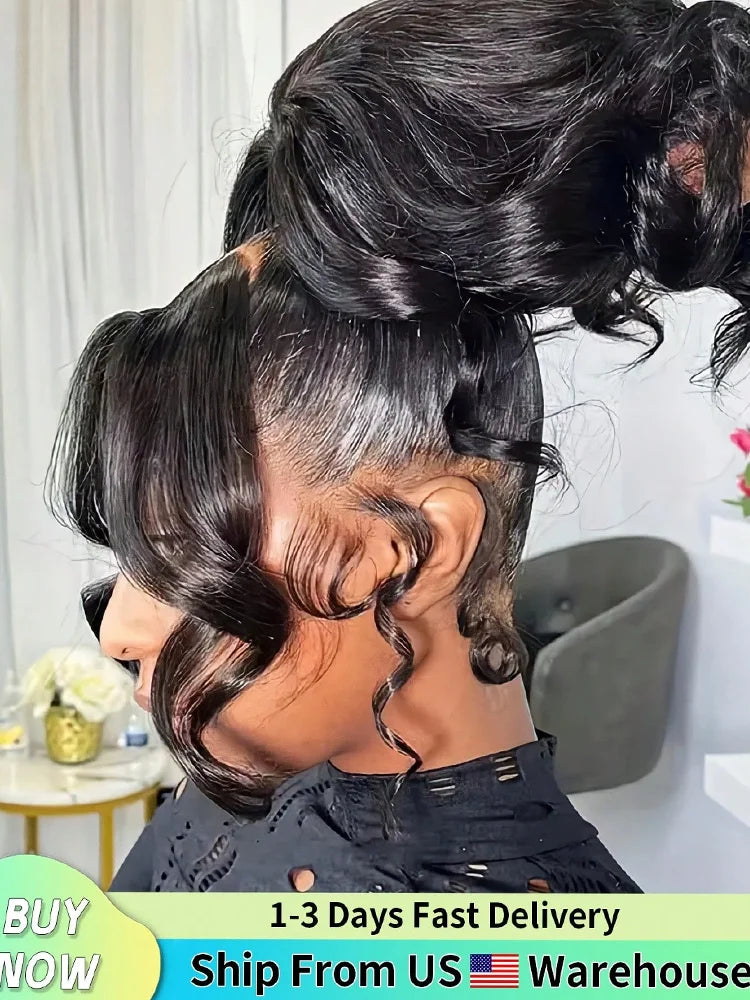 Transparent Lace Front Brazilian Body Wave Human Hair Wig For Women
