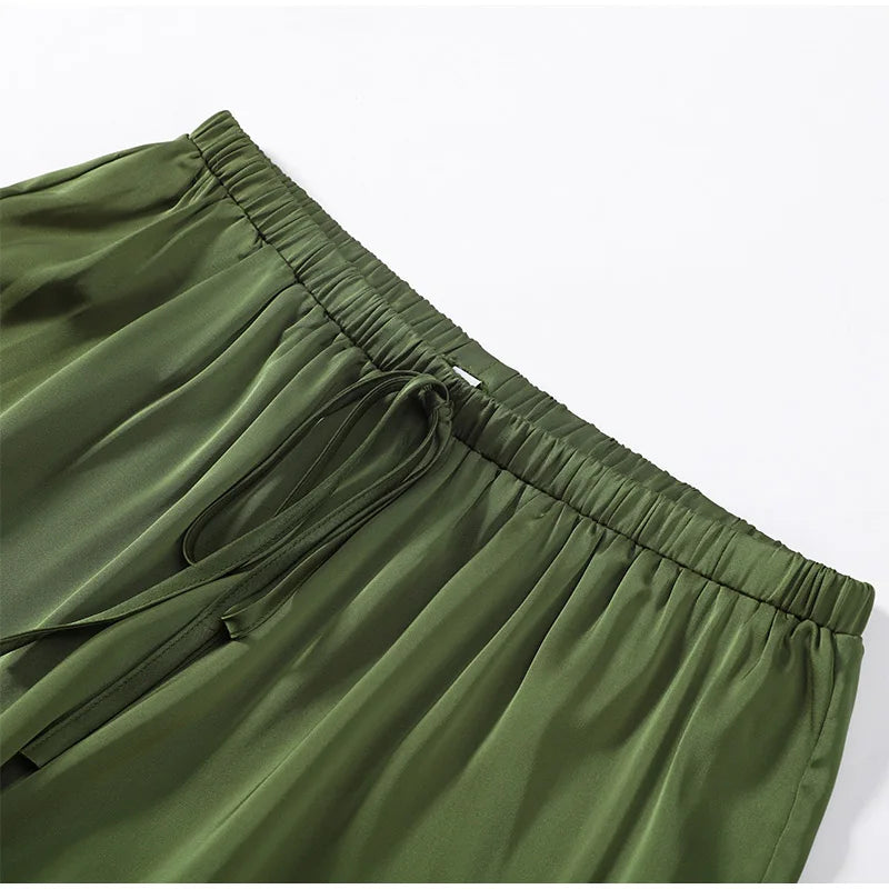 Bohemian Lace Trim Elastic Waist Lounge Pants for Women