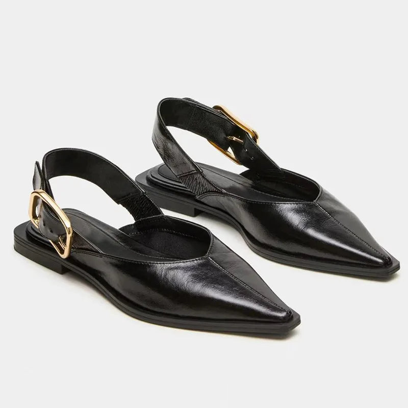 Comfortable Leopard Print Buckle Strap Flat Sandals for Women