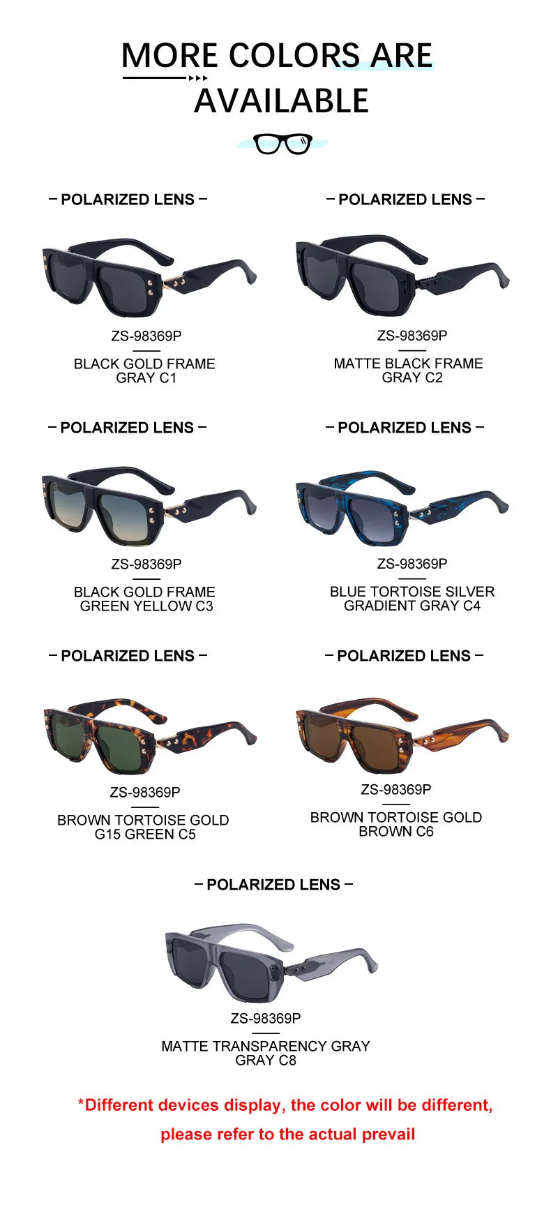 Punk Square Polarized Sunglasses