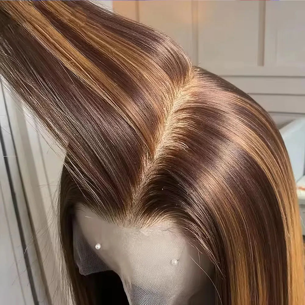 Ombre Straight Human Hair Lace Front Wig for Women