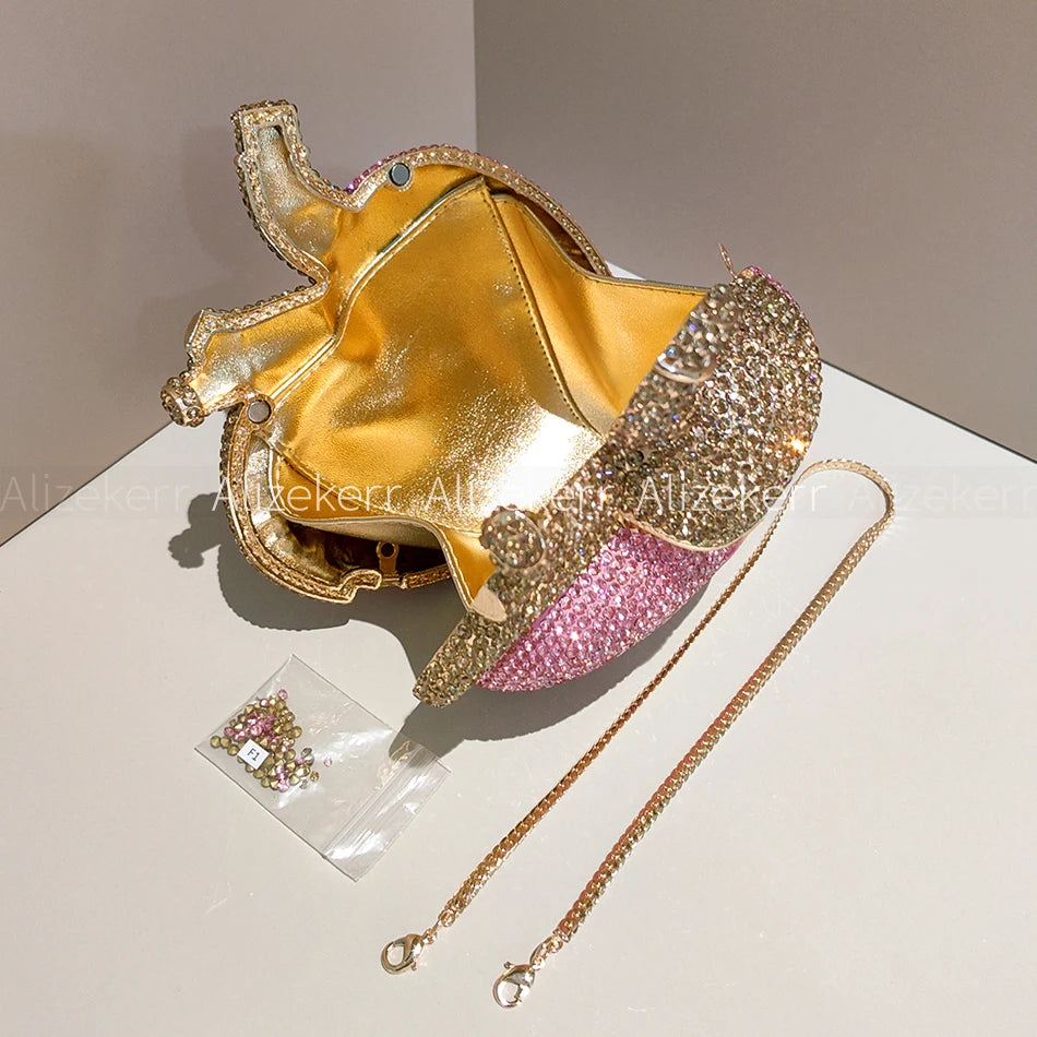 Gorgeous Rhinestone Heart Shaped Evening Bag for Women