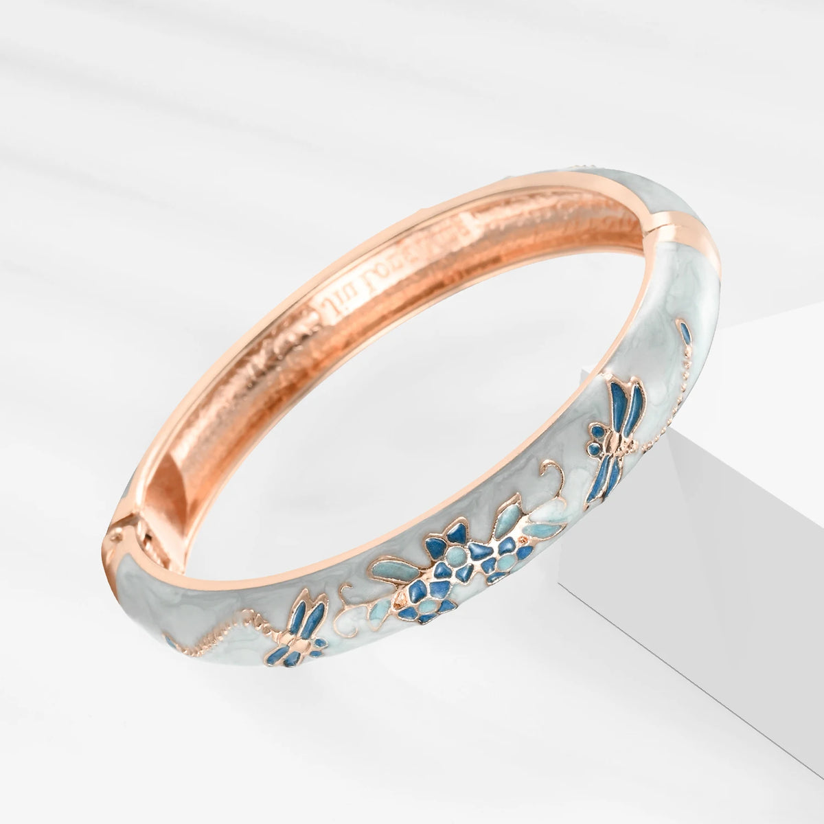 Floral Enamel Bangle Bracelet