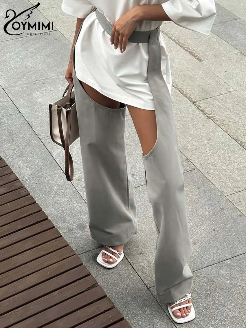 High Waist Hollow Out Trousers