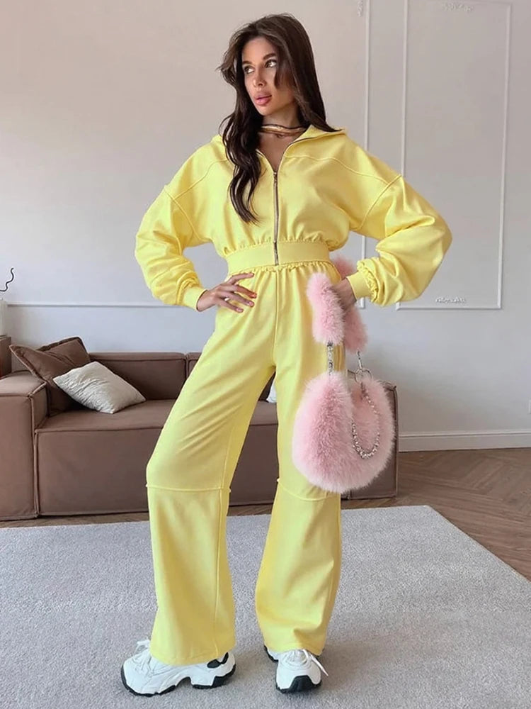 Cozy Woolen Hooded Pantsuit