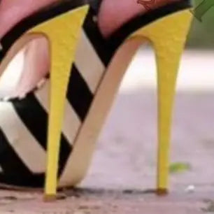 Retro Zebra Striped Slingback Platform Heels for Women