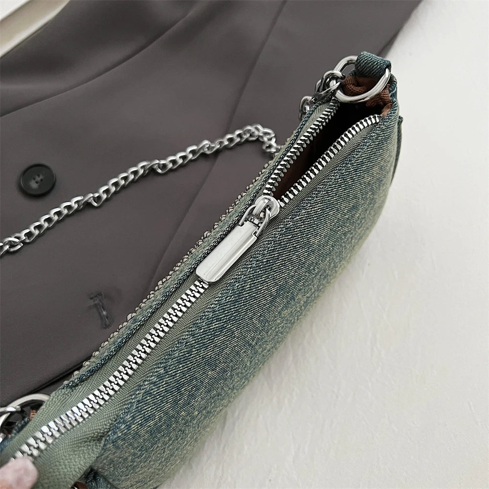 Rhinestone Appliqued Chain Shoulder Crossbody Bags for Women