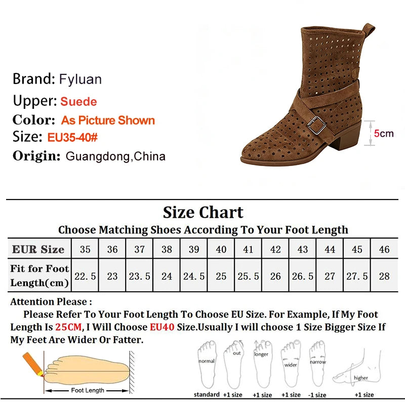 Brown Suede Western Cowboy Boots With Belt Buckle And Pointed Toe for Women