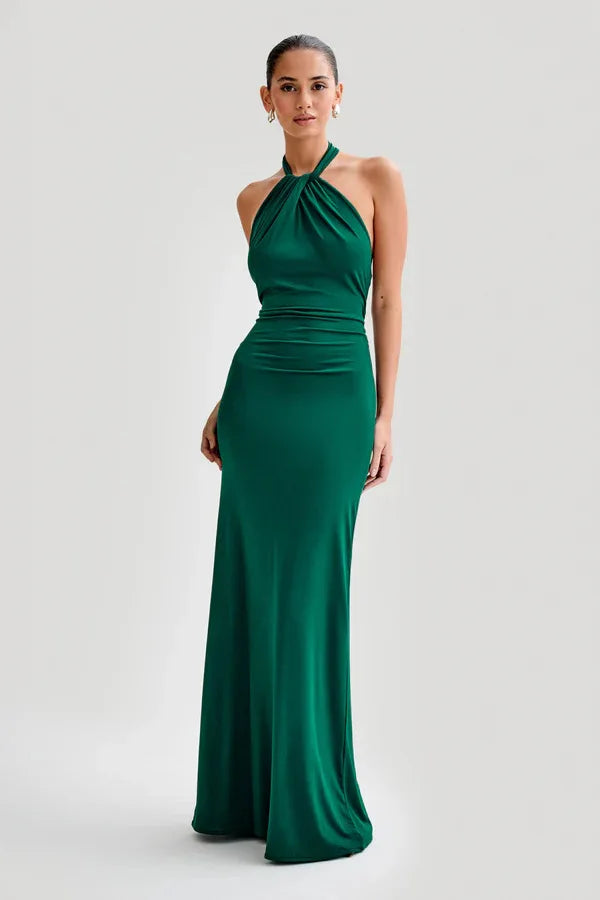 Elegant Sleeveless O Neck Ankle Length Dress for Women