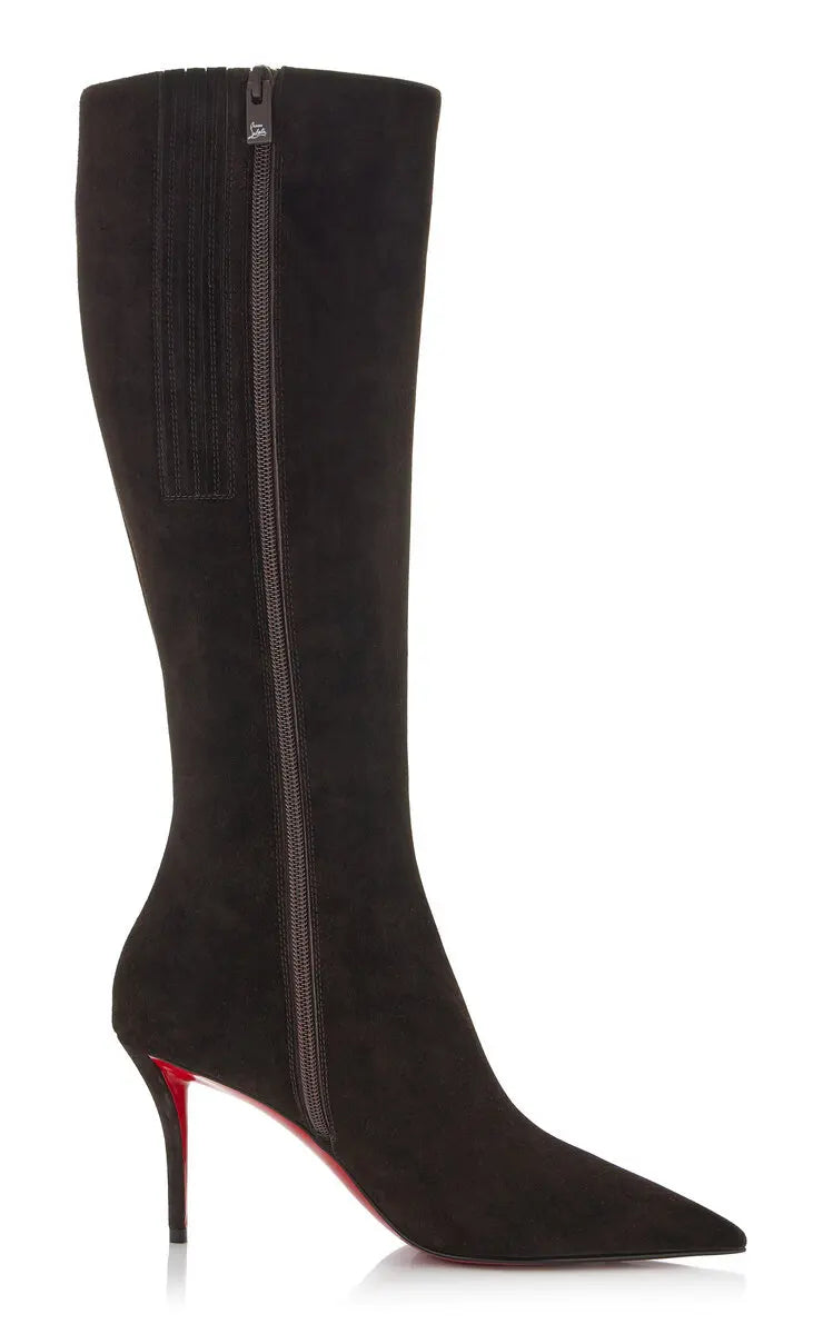 Leopard Print Pointed Toe Stiletto Knee High Boots for Women