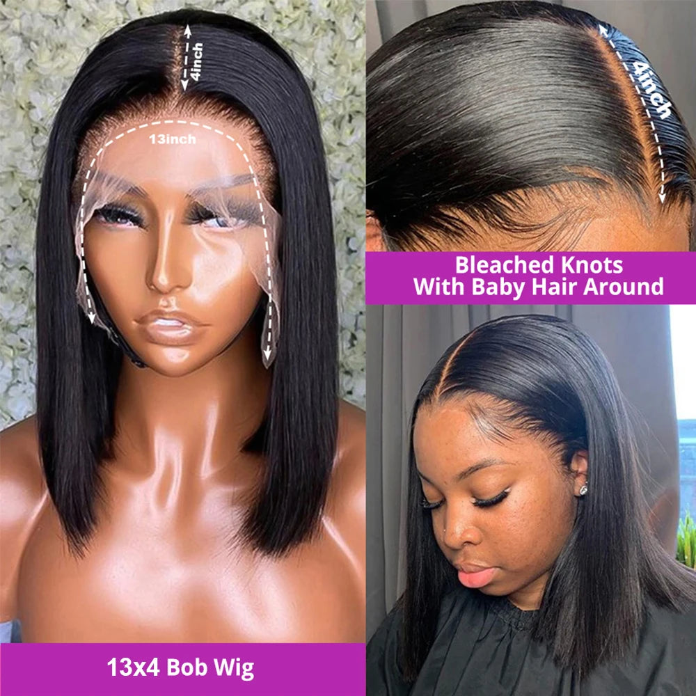 Bone Straight Glueless Bob Wig