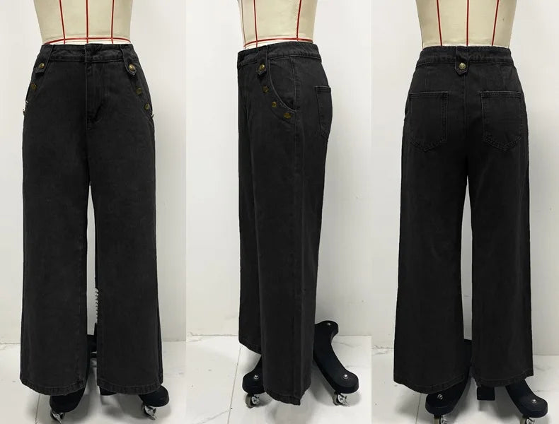 Streetwear Denim 2 Piece Sets Women Outfit Summer Clothes Women 2025 Sleeveless Vest Top Wide Leg Pants Sets Jeans Two Piece Set