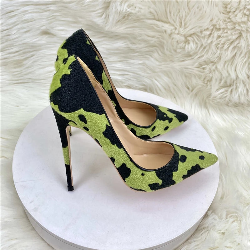 Camouflage Pointed Toe High Heel Stiletto Pumps for Women