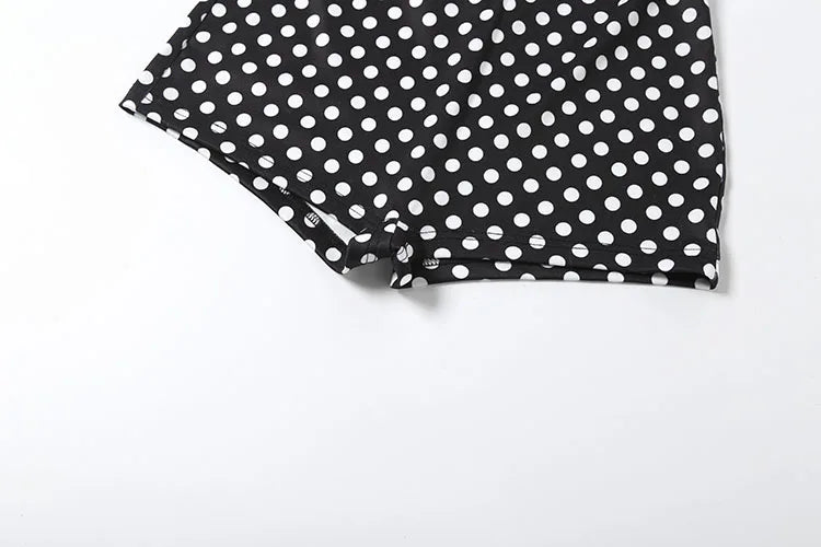 Halter Neck Backless Polka Dot Stretch Romper for Women