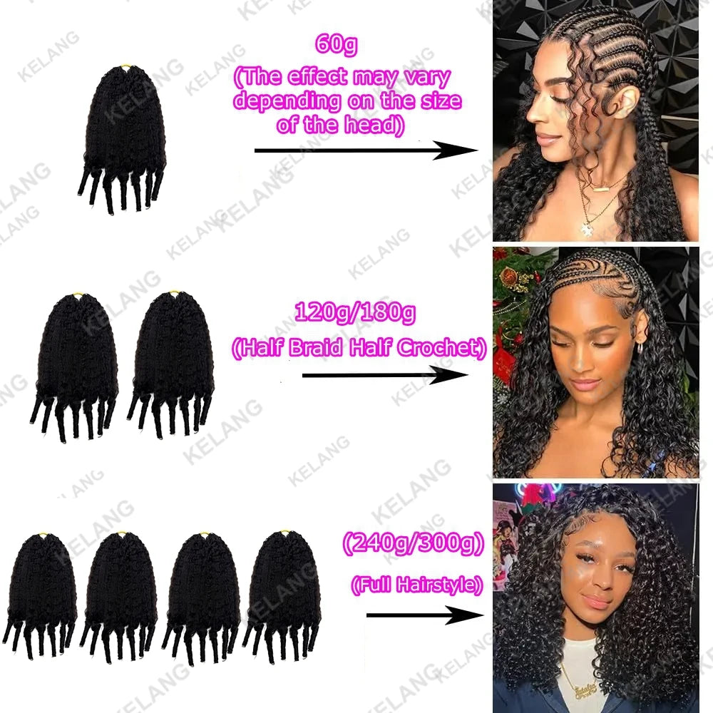 Kinky Straight Crochet Human Hair Extensions for Women