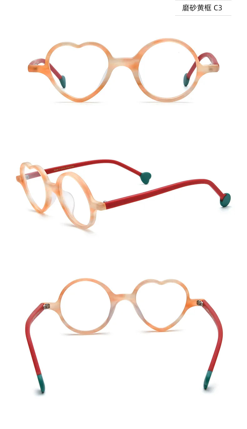 Colorful Heart Frame Fashion Glasses