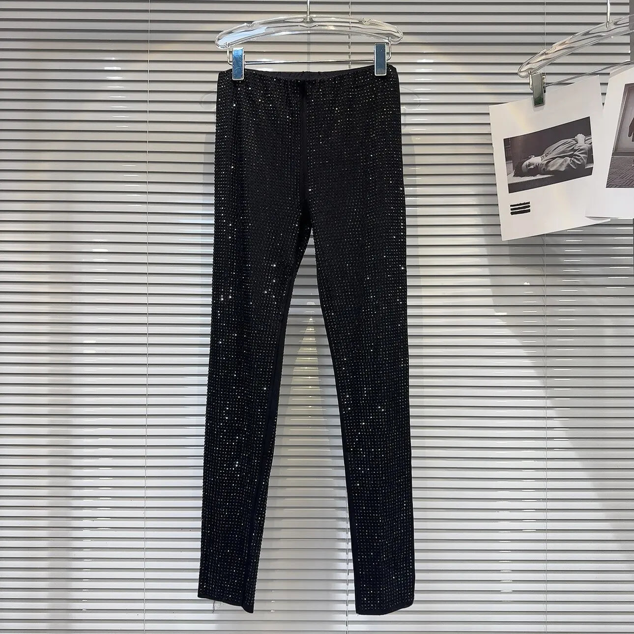 Blingbling Full Diamonds Hot Drilling Slimming Bottom Pants New Spring Autumn Spice Girls Ankle-length Skinny Women Leggings