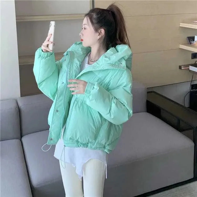 Warm Oversized Hooded Cotton Puffer Parka for Women