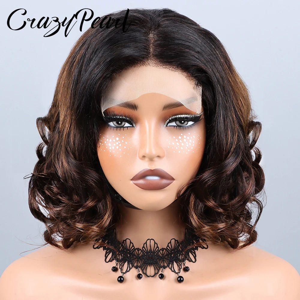 Pre Plucked Ombre Body Wave Lace Closure Wig for Women
