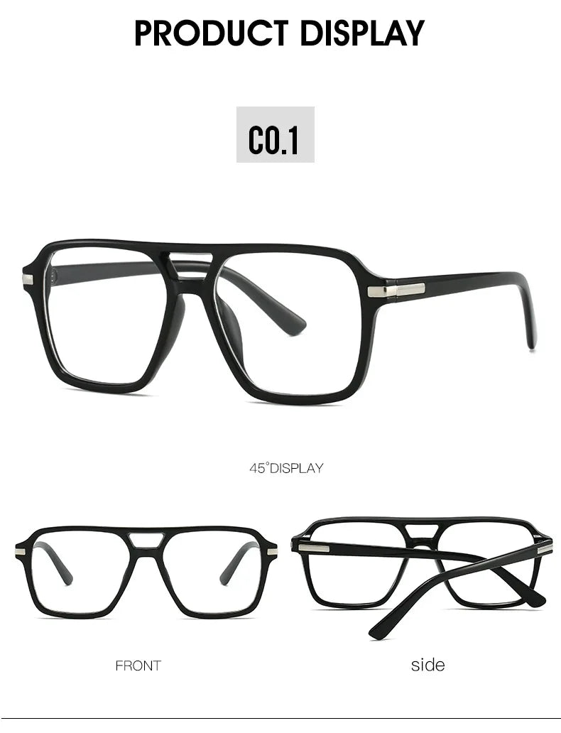 Retro Double Bridge Square Frame Reading Glasses for Women