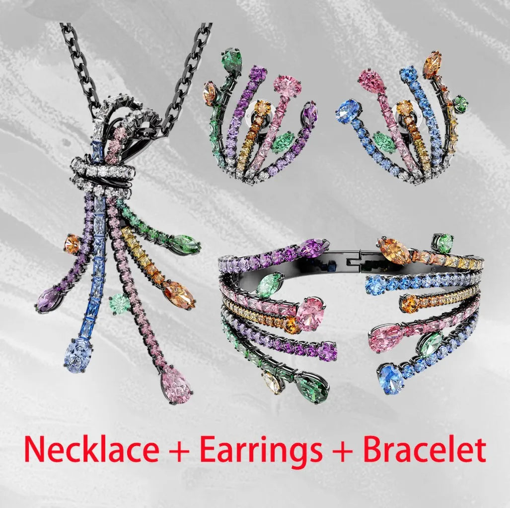 Dazzling Zircon Crystal Statement Necklace for Women