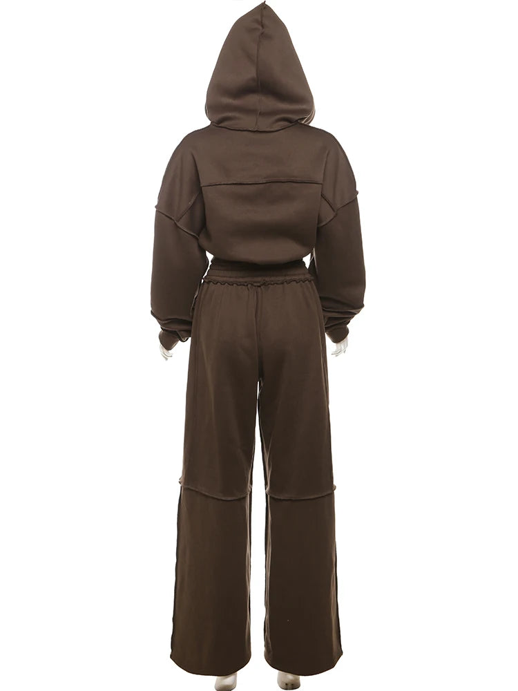 Cozy Woolen Hooded Pantsuit