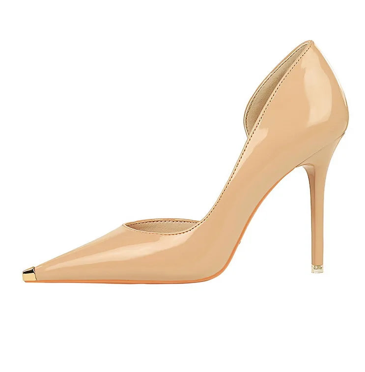 Pointed Toe Patent Leather Stiletto Pumps for Women