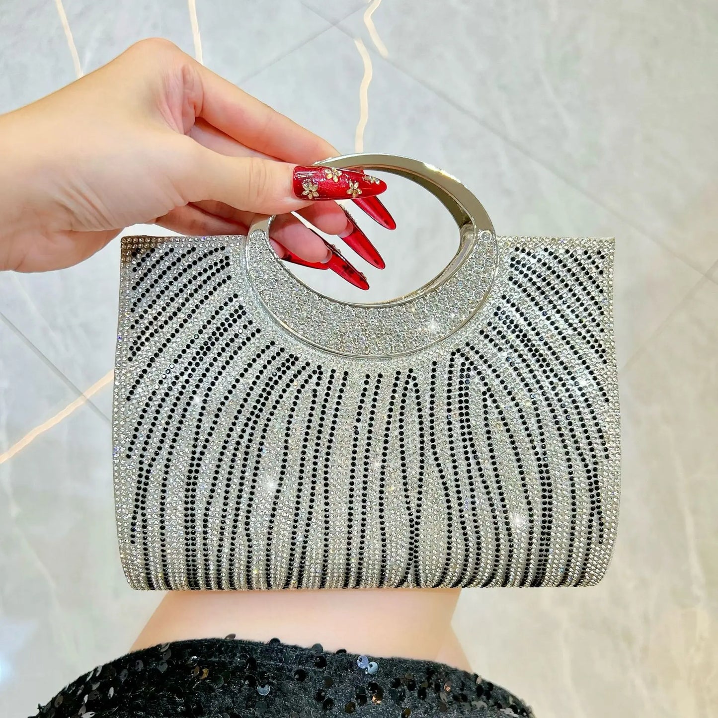 New Dinner Women's Bag Fashionable Diamond-encrusted Mini Women's Shoulder Bag Luxury Brand Shiny Banquet Party Bag for Women