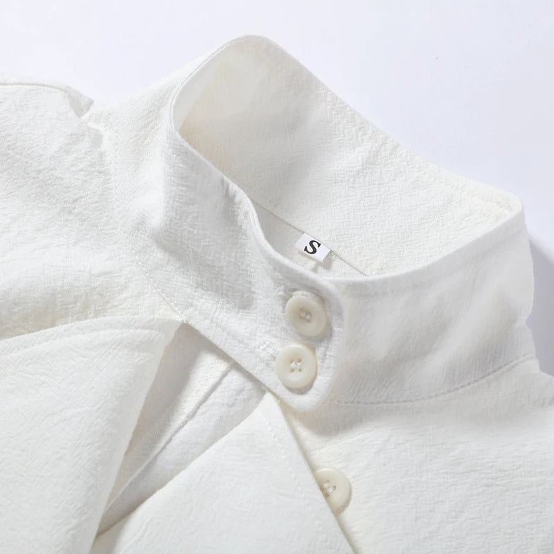 Casual Stand Collar Jacket and Shorts Set for Women