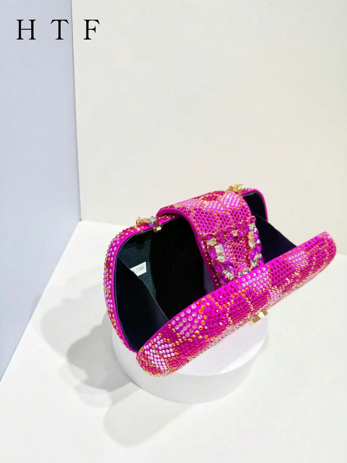 Elegant Glitter Ruched Evening Clutch Handbag for Women