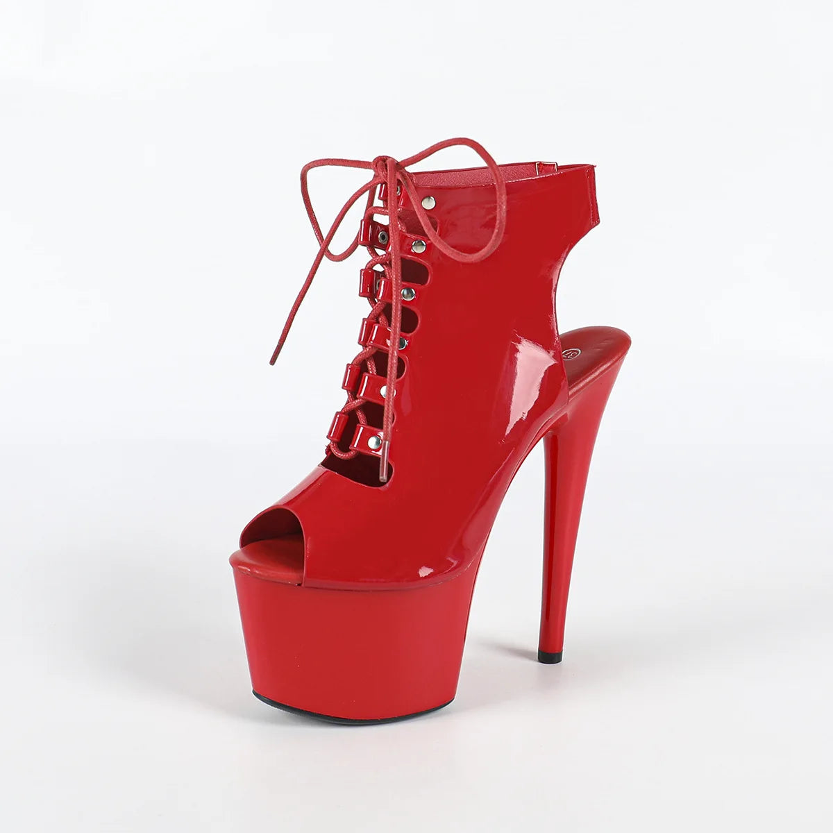 Premium Platform Peep Toe Lace Up Ankle Boots for Women