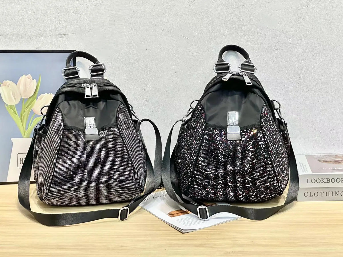 New Diamond-encrusted Backpack Fashionable Women’s Diamond-encrusted Backpack Fashionable Diamond-encrusted Shiny Backpack