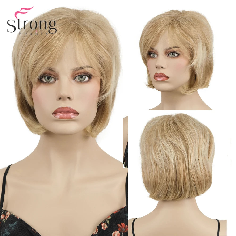 Capless Red Short Pixie Cut Natural Synthetic Wig For Women