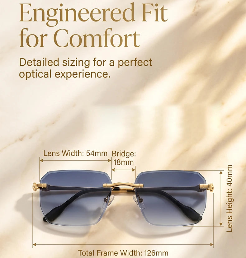 Square Rimless Fashion Sunglasses