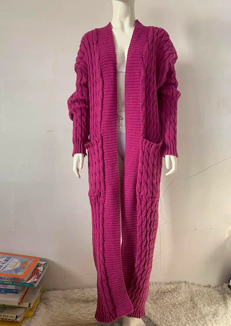 Long Sleeve Crochet Knit Cardigan Sweater for Women