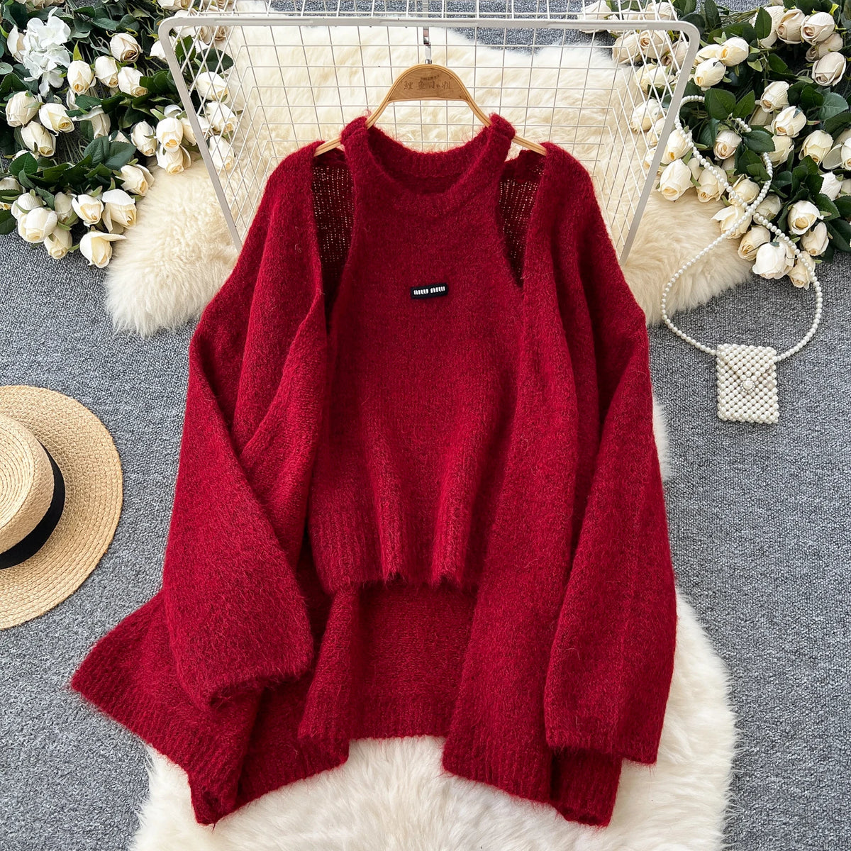 Long Sleeve Cardigan and Knit Tank Top Set for Women