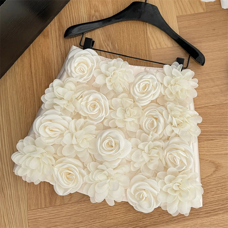 Vintage Textured Floral A-Line Mini Skirt for Women