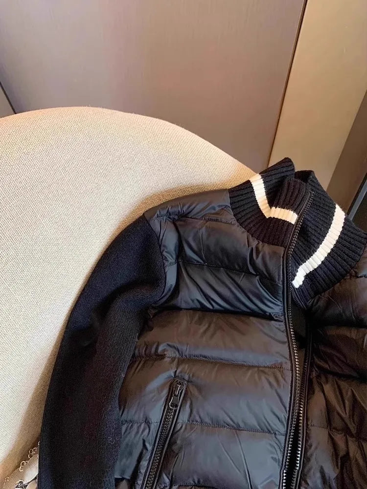 Color Block Knit Down Jacket