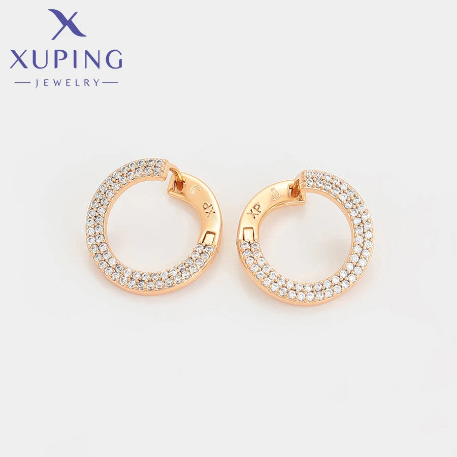 Gold Tone Copper Alloy Hoop Earrings