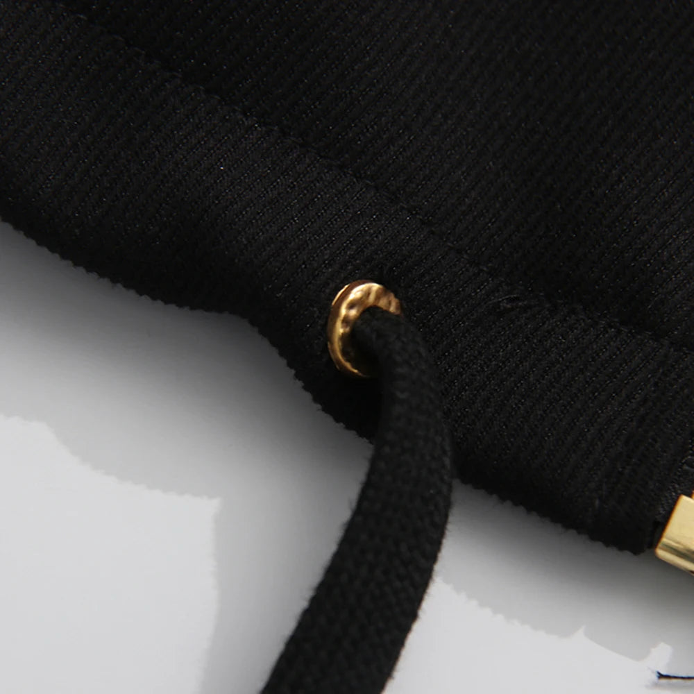 TWOTWINSTYLE Solid Design Sense Loose Jackets For Women Lapel Long Sleeve Spliced Zipper Casual Jacket Female Fashion KJA542480