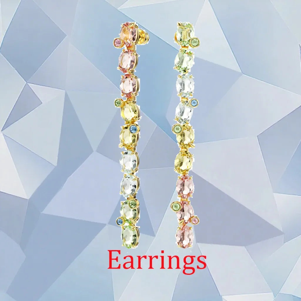 Gold Plated Zirconia Crystal Pendant Set for Women