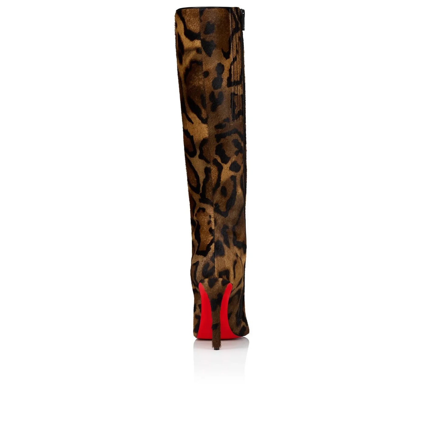 Leopard Print Knee High Boots With Zipper for Women