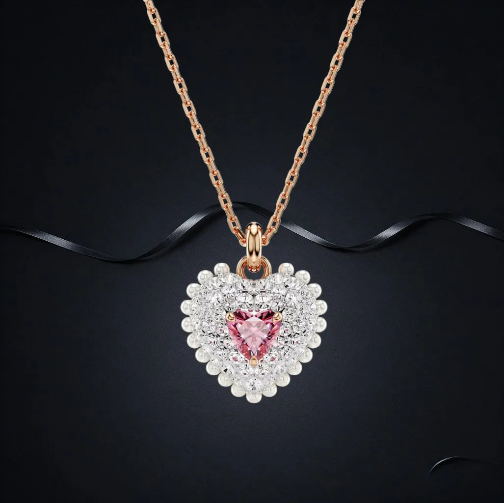 Faceted Crystal Necklace And Earrings