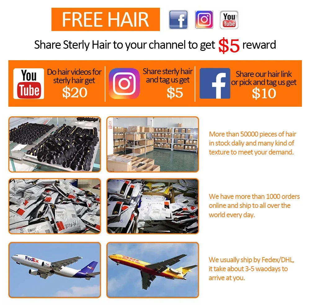 Deep Wave Natural Color Brazilian Hair Bundles for Women